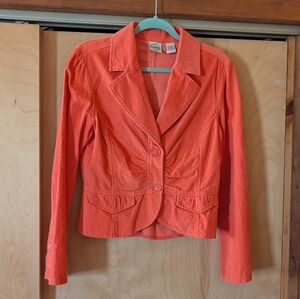 SOLD B. Moss Bright Coral Corduroy Blazer